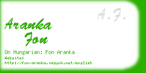 aranka fon business card